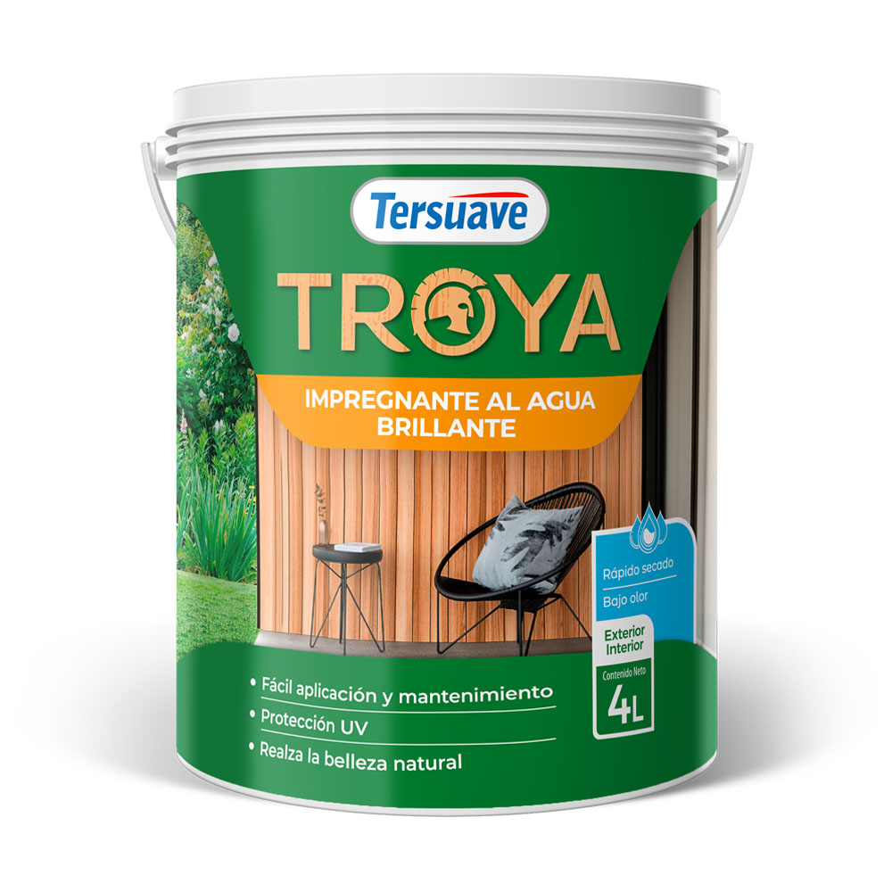 Troya Impregnante Base Acuosa Brillante Natural x 1 lts